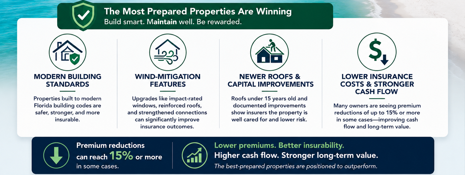 The Most Prepared Properties Are Winning. Build smart. Maintain well. Be rewareded