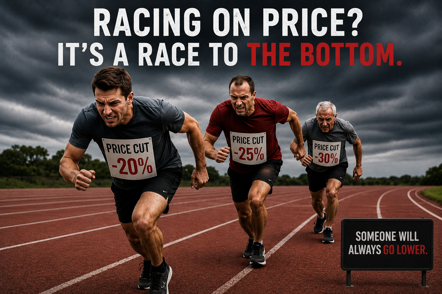 You can't win a race to the bottom when prices are dropping, Someone will always go lower.